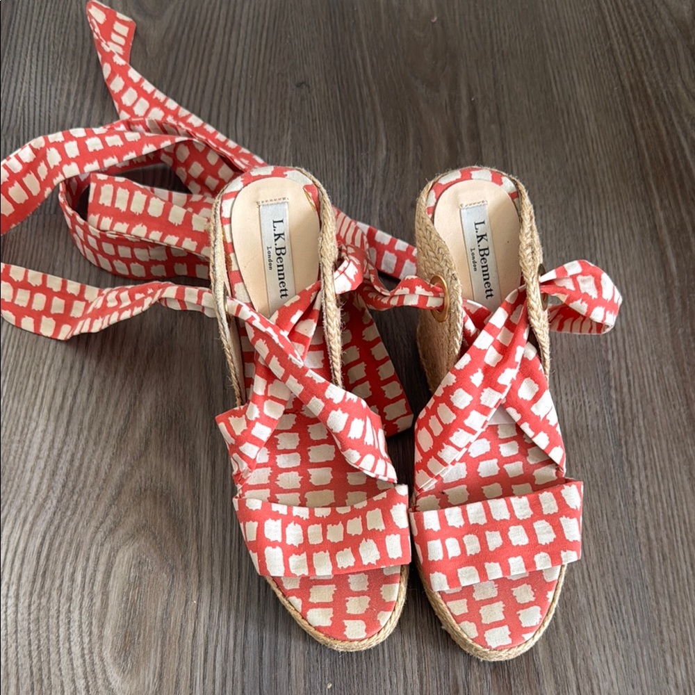 LK Bennett Red and White Women's Sandals